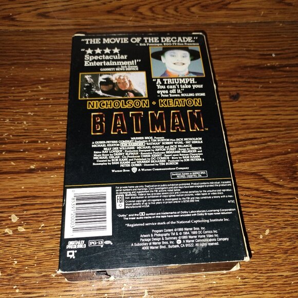 Batman (VHS, 1989) Michael Keaton Jack Nicholson - Picture 2 of 7